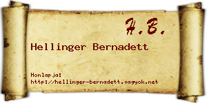 Hellinger Bernadett névjegykártya